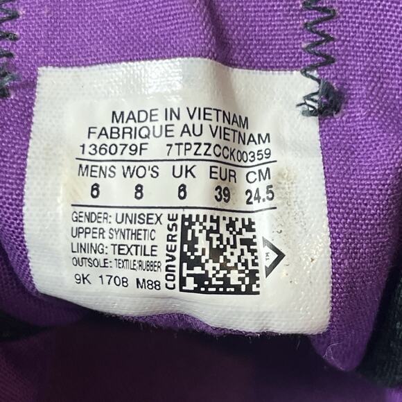 Converse All Star Low Top Women Sz 8 Sequined Black Canvas Sneaker Skate Lace Up - Picture 10 of 10